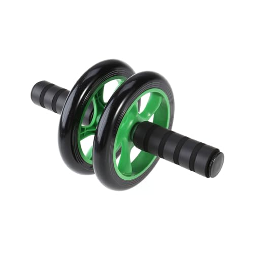 Dual Wheel Ab Roller with Knee Pad Silent Core Trainer for Home Workout Portable Lightweight Abdominal Wheel for Men and Women Easy Assembly Fitness Equipment in Green