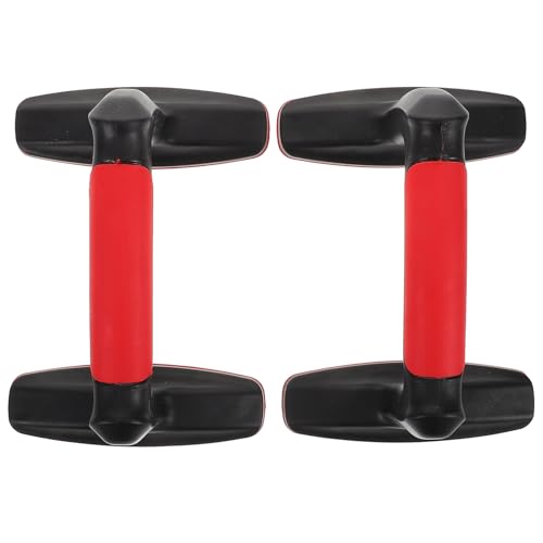 2pcs Red Plastic Push up Bars Floor Handles Non-slip Ergonomic Pushup Stands for Men and Women Home Workout Strength Training Equipment