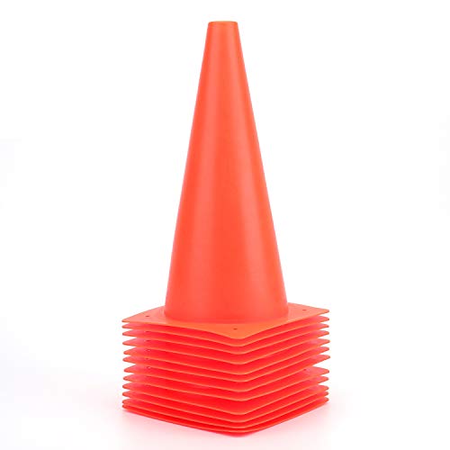 12 Inch Traffic Training Cones, Plastic Safety Parking Cones, 6 Colors - color: Orange, Set of 12