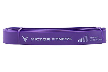 Rise Bands Heavy-Duty Exercise Resistance Band for Physical Therapy, Fitness, Muscle Development, Rehab, Mobility, Stretching, and More - color: Violet Level 3 (35-85lbs)
