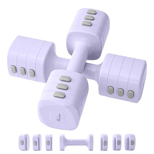 2-in-1 Adjustable Kettlebell Dumbbell Set for Women - color: Purple, style: Pair