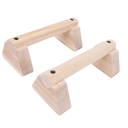 Focket Wood Push Up Bars, Adjustable Width Sturdy Parallettes Bars, Handstand Trainer with Non Slip Base and Grip Pads for Home Fitness Strength Training Workout - size: 20cm