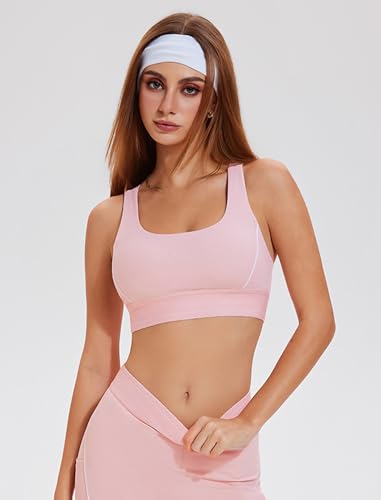 Women's 2 Piece Workout Sets Athletic Yoga Outfits with High Waist Tummy Control Tops and Leggings for Gym Running