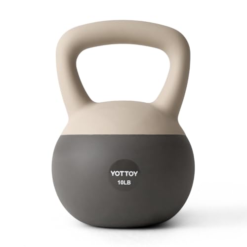 YOTTOY Soft Kettlebell, Set for Strength Training Kettlebells & Home Workouts, Soft-Sided Cushioned Base, Wide-Handle - Ideal for Men, Women, & Beginners - color: 10LB-White