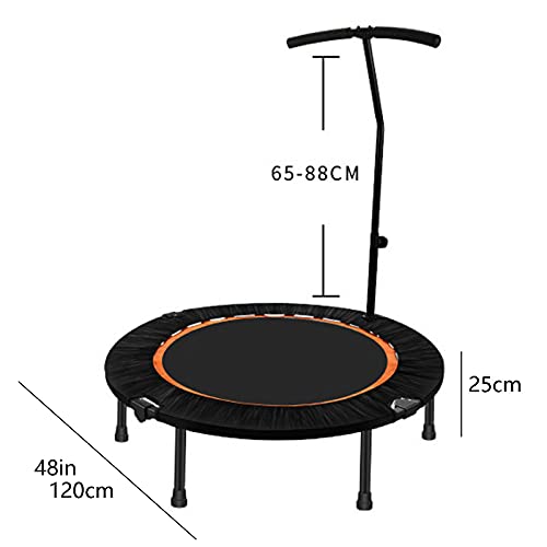 Replacement Trampoline Pad Outdoor Fitness Trampoline with Adjustable Handle,Mute Foldable Trampoline Mini Exercise Rebounder for Adults Kids Indoor/Garden Workout Equipment,Maximum Load 200Kg - size: 48"