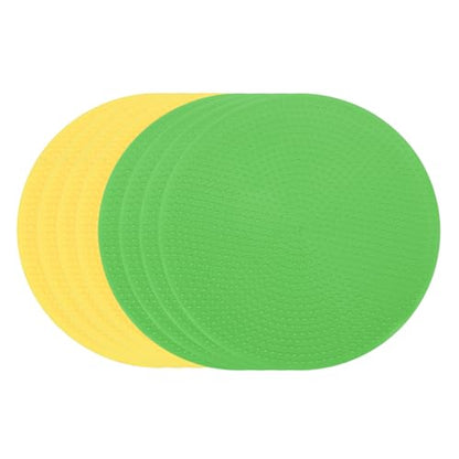 PATIKIL Spot Markers 4 Inch, 6 Pcs Non-Slip Floor Dots Agility Markers Flat Field Cones Poly Dots for Gym PE Speed Training Dance Soccer Basketball Sports, Yellow/Green