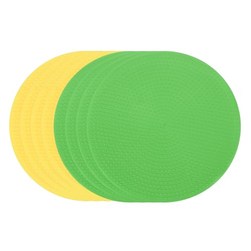 PATIKIL Spot Markers 4 Inch, 6 Pcs Non-Slip Floor Dots Agility Markers Flat Field Cones Poly Dots for Gym PE Speed Training Dance Soccer Basketball Sports, Yellow/Green