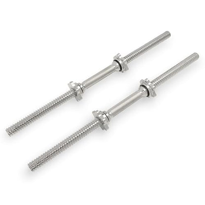 & Fitness Standard Threaded Dumbbell Handle Pairs – 14" and 24" Chrome Options with Star-Lock Collars, Solid Steel, Fits 1" Plates, Knurled Grip - style: 24-Inch Premium