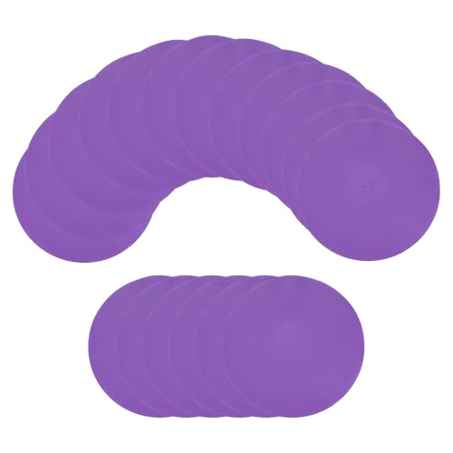 Spot Markers for Agility Dot, Non-Slip Poly Spots Floor Dots Flat Field Soccer Training Equipment 9 in & 18 Pcs & Purple -Fitting for (Gym/Sports/Training/PE Games/Dance)