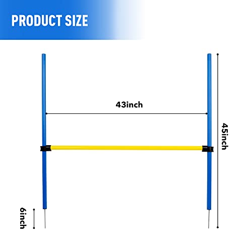 Pet Prime Dog Agility Training Equipment for Dog Obstacle Course Backyard Height Adjustable Jumper Hurdle Bar Portable Dogs Park Exercise Tool - size: Adjustable Dog Jump Hurdle Bar