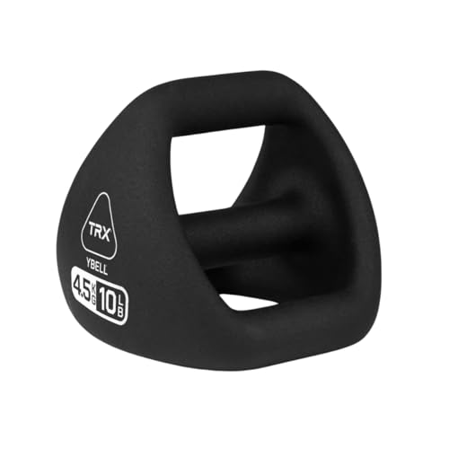 TRX YBell Neo Series 3-in-1 Kettlebell, Dumbbell and Push Up Bar Workout Equipment | Commercial Grade Neoprene Coated Surface | Perfect for Strength Training & Conditioning Workouts - color: Black 10, size: 10 lbs