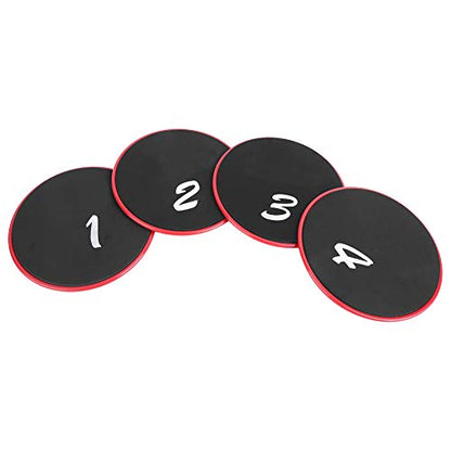 4 Pack Fitness Discs ABS Slider Plates for Full Body Workout Core Training Balance Exercise Home Gym Equipment Non Slip Surface 17.7cm Diameter