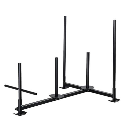 Prowler Weight Sled for Training - Workout Sled with Replaceable Feet, High & Low Handles, Metal Skis for Extra Resistance - Easy Storage Sled Pull and Push,300LB