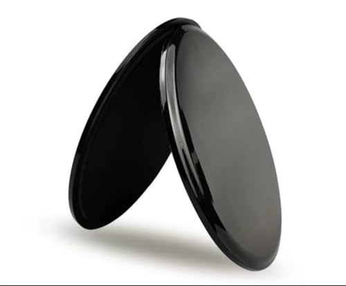2-Pack Exercise Sliders & Fitness Discs – Dual-Sided Exercise Gliding Discs for Core Workouts & Pilates. Use on Carpet or Hardwood Floors. Light, Portable, Perfect for Abdominal, Core Training for Women and Men. - color: Black