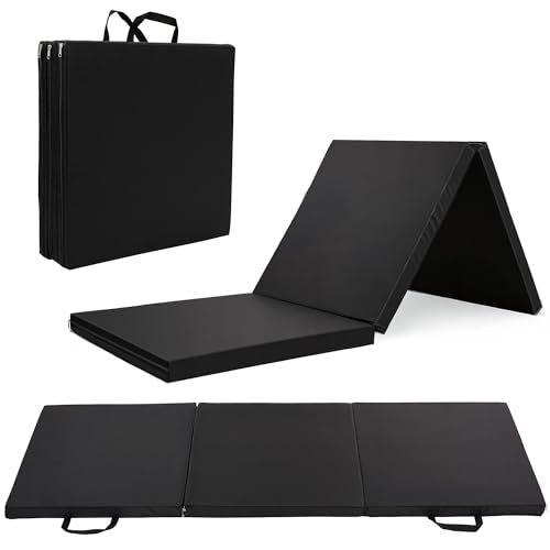 Sunny Health & Fitness Tri-Folding & Puzzle Exercise Mats – Extra Thick, Durable, Non-Slip, Water-Resistant Cushioning for Home Gym, Yoga, MMA, Gymnastics, Cardio, and Core Workouts - style: 6 FT x 2 FT