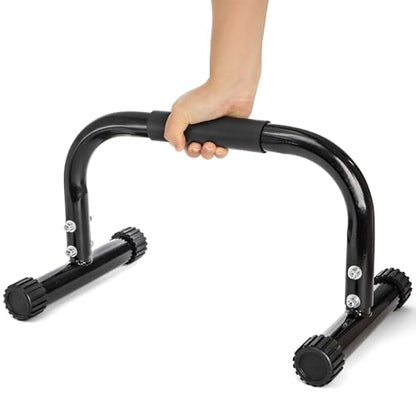 2 Pack Parallettes Bars, 10" High Steel Push Up Handles Bars Strength Training Anti-Slip Calisthenics Equipment for Handstand, Full Planche, L-sit & Dip, Home Fitness & Gym Floor Workouts