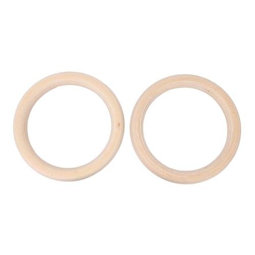 Wooden Gymnastics Rings, Birch Material for Bodyweight Fitness and Strength Training, Adjustable Straps, Smooth Finish for Safety, Perfect for Outdoor Workouts