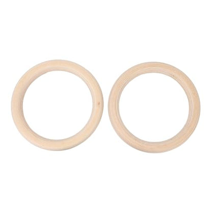 Wooden Gymnastics Rings, Birch Material for Bodyweight Fitness and Strength Training, Adjustable Straps, Smooth Finish for Safety, Perfect for Outdoor Workouts