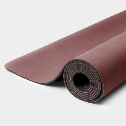 WeGym Yoga Mat, 4mm Cushioned Exercise Mat for Yoga, Pilates, Home Workouts - Anti Slip Polyurethane Suede Yoga Mat with Carrying Strap - color: Rose Pink, style: Polyurethane