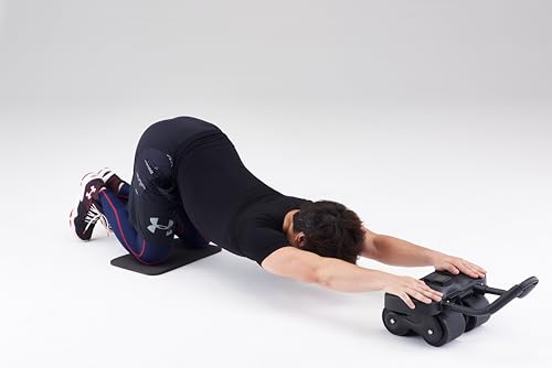DANNO D7091 Ab Roller, AB Roller, Elbow Support, 4 Wheels, Auto Return, Quiet, Muscle Training, Beginner/Advanced, Men/Women, Exercise Wheel, Easy Assembly