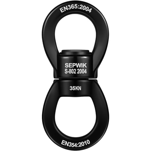 Swing Swivel, 35KN Swing Spinner, 360° Safety Rotational Device Hanging Accessory for Hanging Hammock, Aerial Dance - color: All Black