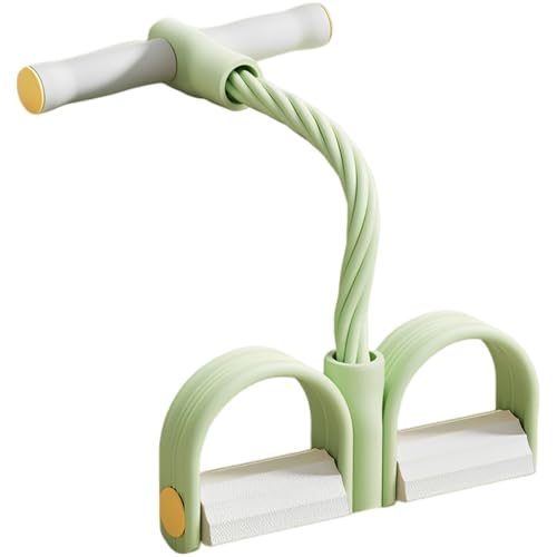 Foot Pedal Resistance Band, 6 Tube Sit Up Exercise Equipment with Handle for Women, Abdominal/Waist/Arm/Leg Workout, Home Gym Yoga Slimming Training, Green