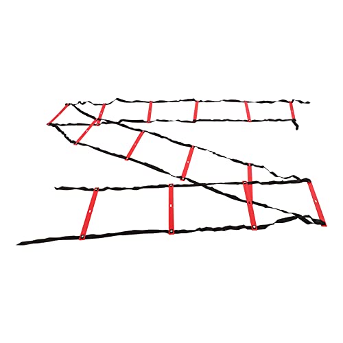 7M 14 Rung Fixed Agility Speed Ladder, Training Ladder for Soccer Football Fitness, Adjustable Length PP Agility Ladder with Non - Slip Design for Athletes and Coaches - color: Red