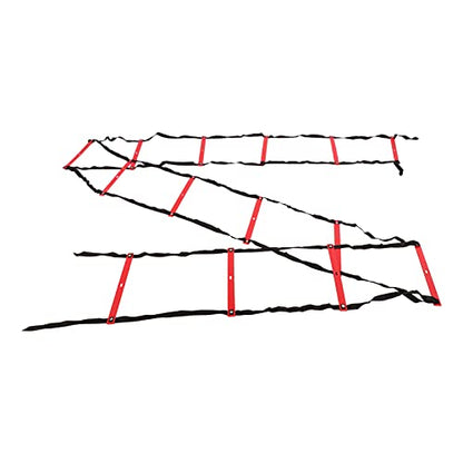 7M 14 Rung Fixed Agility Speed Ladder, Training Ladder for Soccer Football Fitness, Adjustable Length PP Agility Ladder with Non - Slip Design for Athletes and Coaches - color: Red