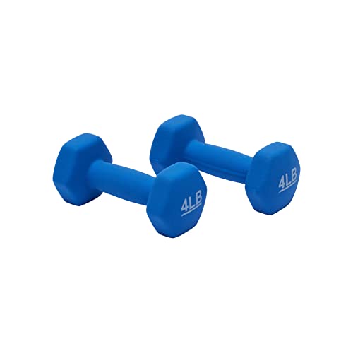 Amazon Basics Neoprene Dumbbell Hand Weights for Exercise and Muscle Toning - style: 4 Pound, Pair