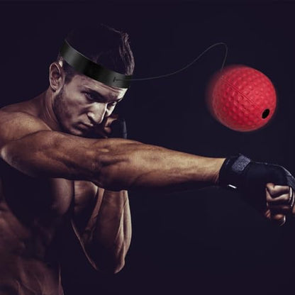 Boxing Ball, Elastic Adjustable Reflex Ball Head Mounted, Boxing Training Balls with Headband, for Focus, Reaction Speed, Punching Speed, Fight Skilland Hand Eye Coordination Training