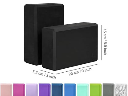 EXERZ Yoga Blocks 2 pack, Gym Blocks, Exercise Workout Fitness Bricks, Pilates Stretch Handstand Non-Slip