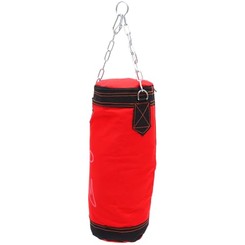 SUPVOX Heavy-Duty Red Empty Hanging Kick Sandbag for Karate Training and Workout Fitness, Thick Sturdy Boxing Sandbag Suitable for Home Gym and Martial Arts Exercises