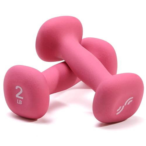 Sportneer Neoprene Dumbbells Set of 2, 2,3, 5, 8, 10lb Hand Weights for Women, Non-Slip Ergonomic Design, Anti-Roll Square Shape at home weights for women