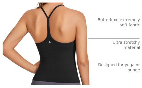 CRZ YOGA Butterluxe Y Back Tank Tops - color: Black, size: Large