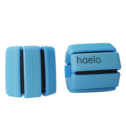 Haelo Hoops - Set of 2 (1lb Each) | Adjustable Wearable Wrist & Ankle Weights for Men and Women | Yoga, Dance, Barre, Pilates, Cardio, Aerobics, Walking - color: Opal Blue