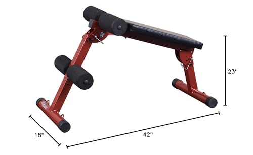 Body-Solid Best Fitness Ab Board (BFAB10B), 6-Pack Abs Machine Exercise Equipments for Strength Training Home Gym Workouts Bench