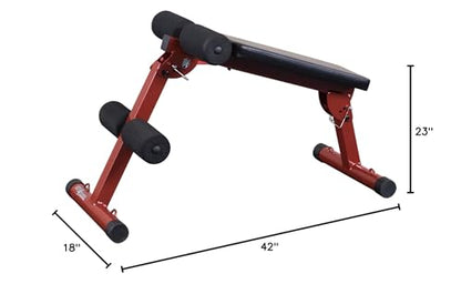 Body-Solid Best Fitness Ab Board (BFAB10B), 6-Pack Abs Machine Exercise Equipments for Strength Training Home Gym Workouts Bench