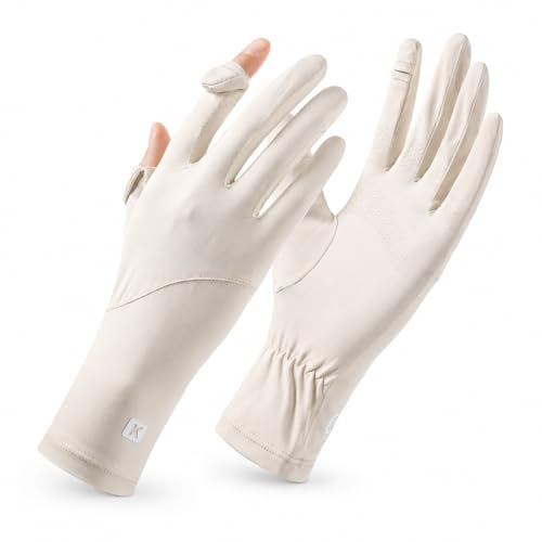 Ice Silk Sunscreen Gloves UV Protection Mittens Non-Slip Touch Screen Driving Gloves for Cycling Riding Golfing Hiking