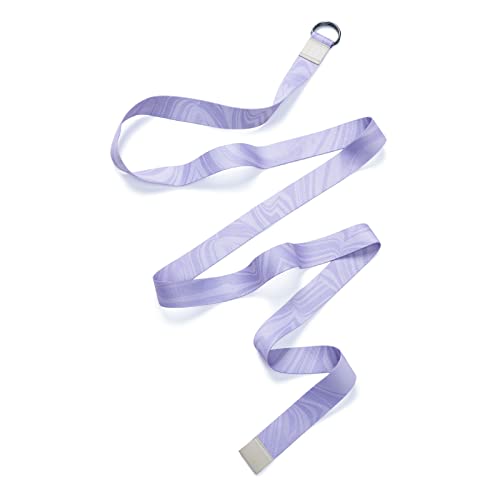 yogadesignlab | The Yoga Strap | Luxurious, Extra Long, Super Soft, Eco Printed | Studio Quality, Adjustable | Safely Stretch Further and Hold Longer | 8 ft Long - color: Lavender, size: 240cm
