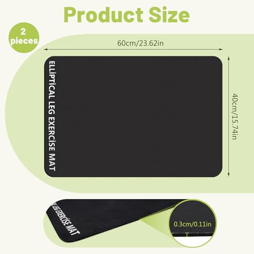 2PCS Non-Slip Water-Absorbing Diatom Mud Workout Mat - Sound-Proof & Floor Protection, 15.7×23.6in Home Use Exercise Equipment Mat for Elliptical Leg Exerciser, Home Gym Must Haves
