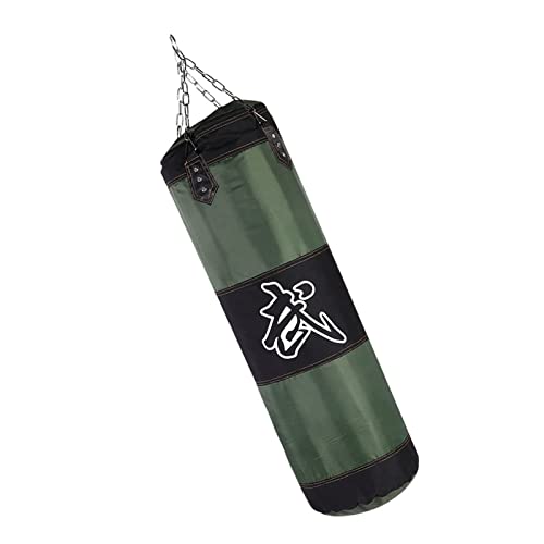 Empty Training Boxing Sandbag, Fitness Sandbags, Oxford Cloth Material, with Zipper, for Exercise(Green, 100cm)
