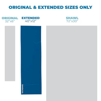 SHAKEitCOOL Extended Size Cooling Towel – Be Cool in Style - Heat Relief, Soft, Lightweight, Sun Protection, Easy Clean - Perfect for Biking, Hiking, Running, Yoga, Golf, Gardening - Blue M - color: Blue