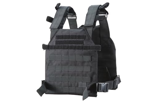 Weighted Vest for Men and Women Weight Vests Adjustable Strength and Endurance Training Fitness Tactical Running - color: Black