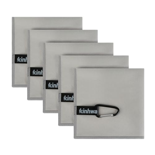 Handkerchiefs for Men Sweat Absorbing Handkerchiefs Hankies for Women Quick-Dry Microfiber Sweat Rags Towels for Gym - color: L-grey, style: 10in 5pack