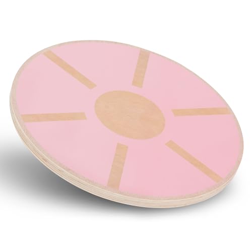 MADOG Wooden Wobble Balance Board for Adults, 15.5" Anti-Skid Sandpaper for Workout Core Trainer Physical Therapy, Home Gym Stability Board