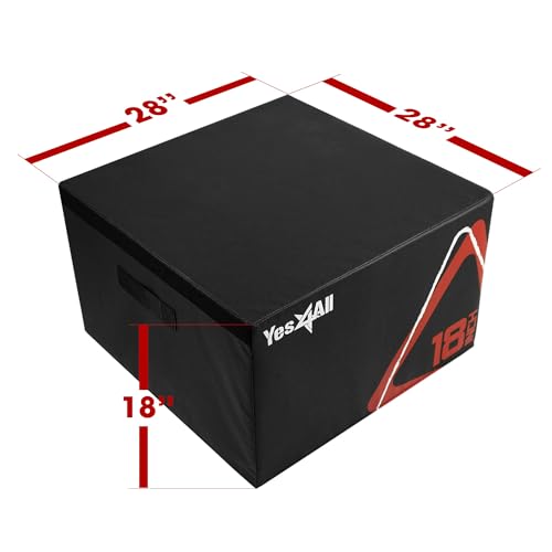 Yes4All Adjustable Soft Plyo Box, Jumping Trainer - For Plyometric Exercises and Conditioning, Multiple Height Variations