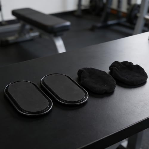 Set Of Two Pilates Slider Plates For Core And Muscle Toning With Dual Material Base Suitable For Carpet And Hardwood Floors(Black) - size: Black
