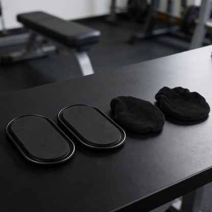 Set Of Two Pilates Slider Plates For Core And Muscle Toning With Dual Material Base Suitable For Carpet And Hardwood Floors(Black) - size: Black