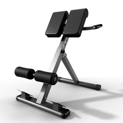 Roman Chair Hyperextension Bench – Adjustable Back Extension Machine for Glutes, Hamstrings & Lower Back – Foldable Multi-Purpose Workout Equipment for Home Gym