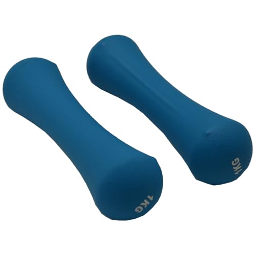 2x Weights Dumbbells Set Women - Born Shaped Neoprene Hand Weights for Women and Men - Ideal for Home Gym Fitness Weight Training Pilates 0.75kg+0.75kg 3.3 Pound Dumbbell Pairs s24a - color: Blue